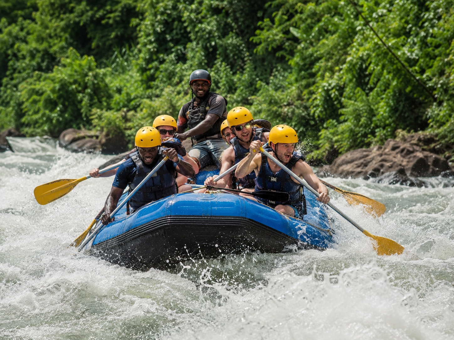 White-water rafting on the Nile